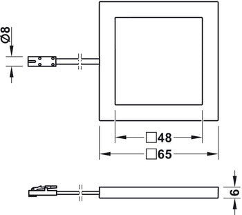 12 V Loox LED 2051 Surface mounted downlight, square
