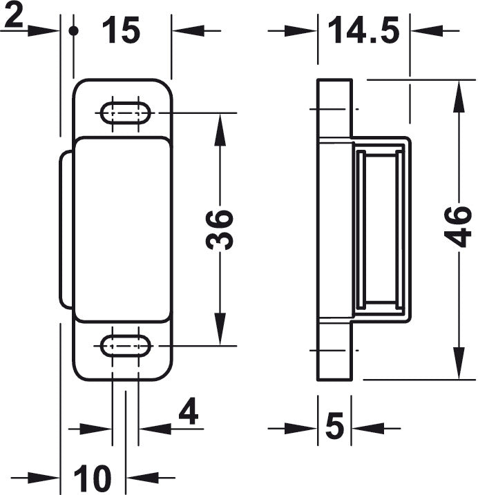 Magnetic catch, Brown, White