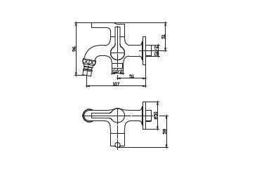 2-way faucet, Chrome polished