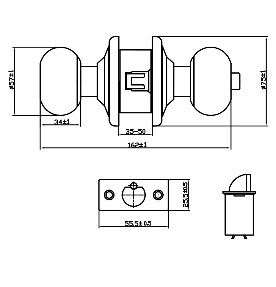 Cylindrical Knob Lockset