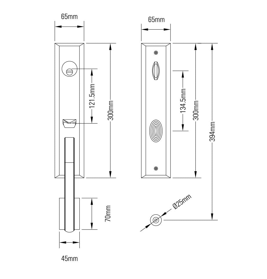 Grip handle set Standard Duty