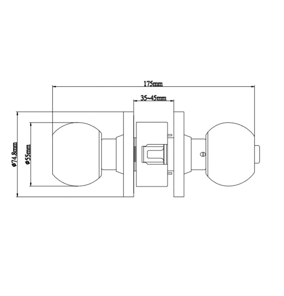 Cylindrical Knob Lockset ANSI Grade 2