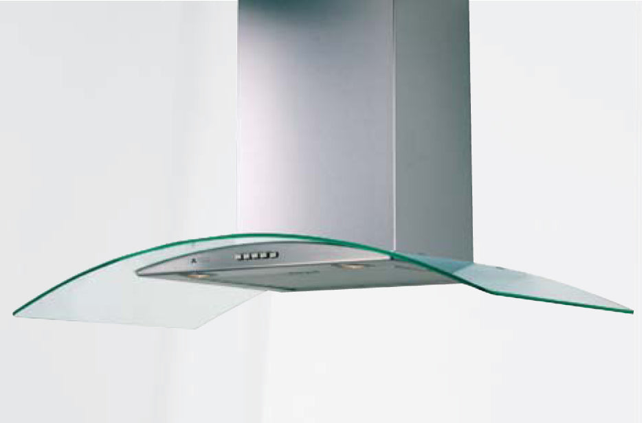 WALL HOOD LUX TWIN ST.ST/GLASS 90CM