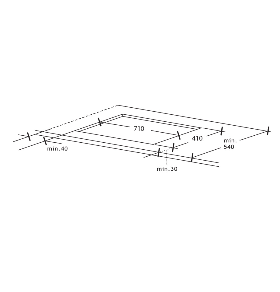 3 Gas Burner Tempered Gas Hob 78 cm