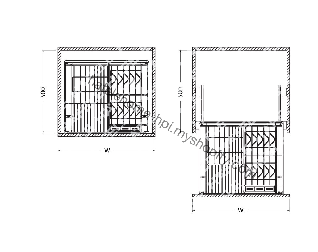 Front Pull-out Dish Basket, Stainless Steel 304