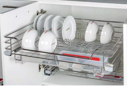 Pull-out Dish Basket, Stainless Steel 304