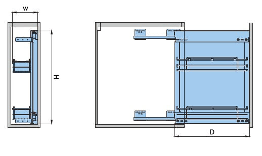 Side Mounted basket, Pull-out Left ,St.St.304