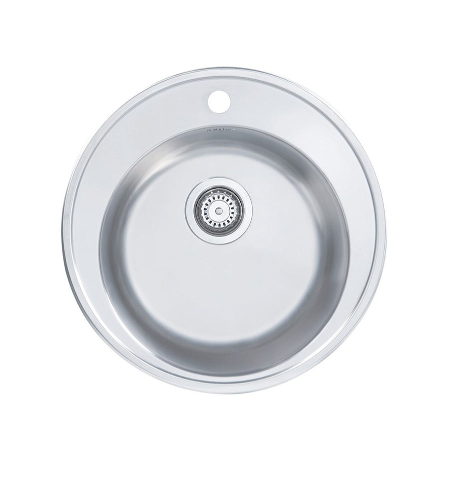 Kitchen Sink Single Bowl, Round With Tap Hole