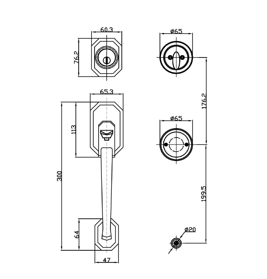 Grip handle set Standard Duty