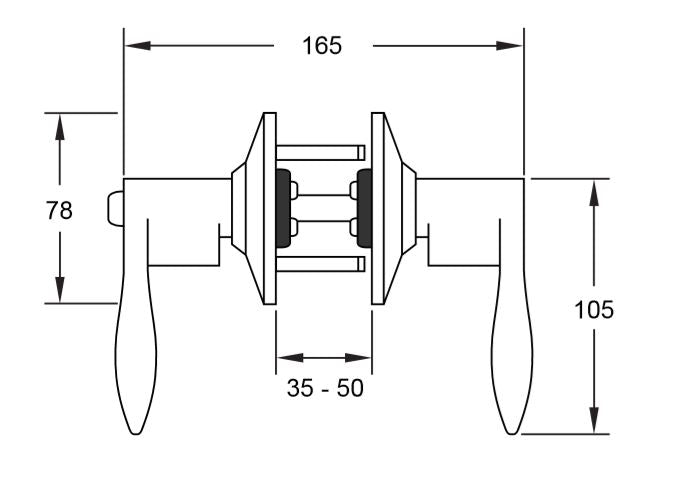 Tubular lever lockset Light duty