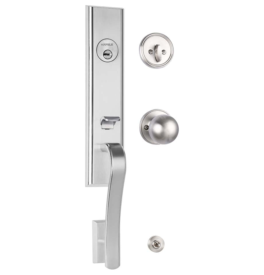 Grip Handle Lockset, Standard Duty, Satin Nickel
