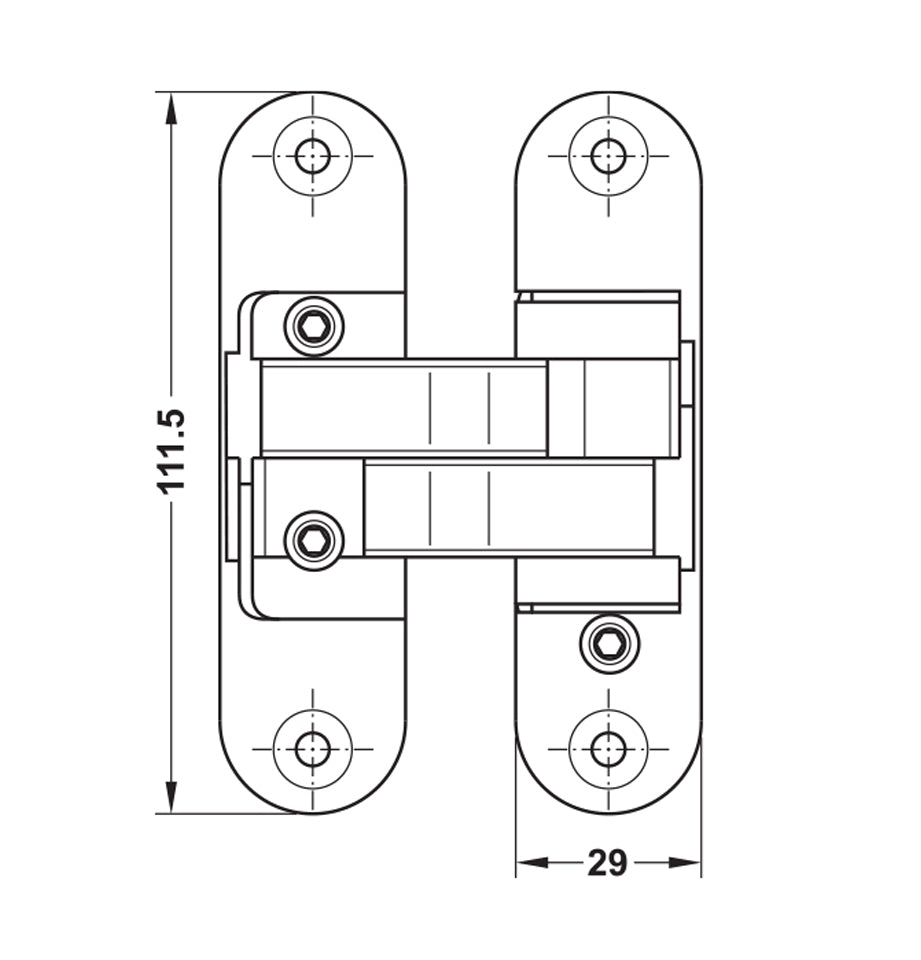 Concealed mortise hinge