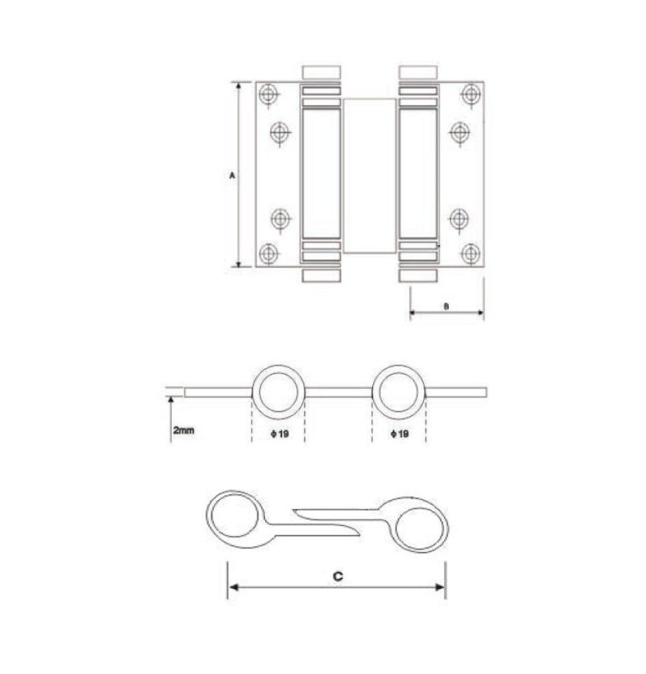Double-action spring hinge