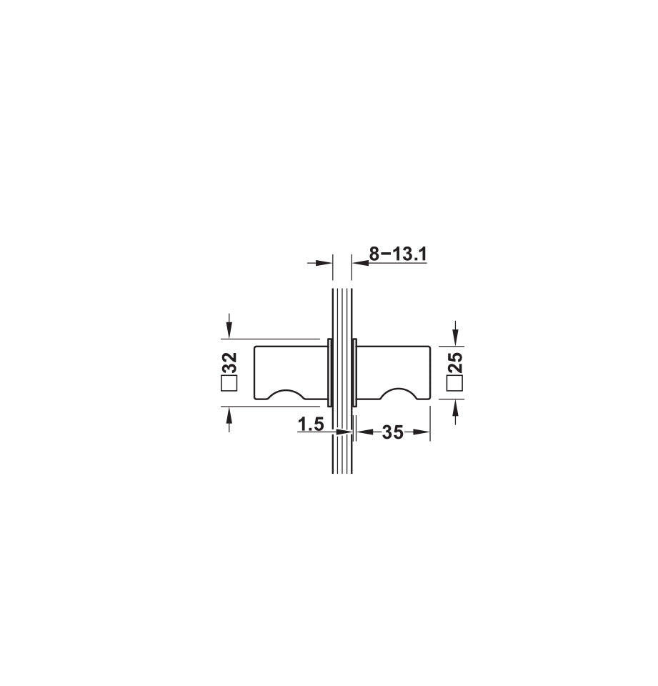 Shower door knob (Cat. No. 981.77.006/014)
