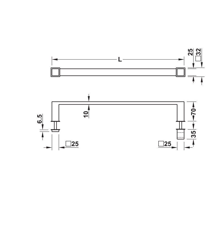 Shower door handle (Cat. No. 981.77.008/009/010)