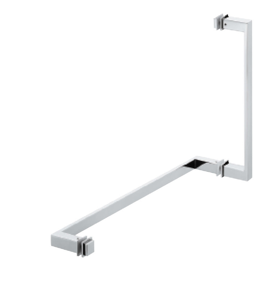 Shower door handle with towel rail (Cat. No. 981.77.011/012/013)
