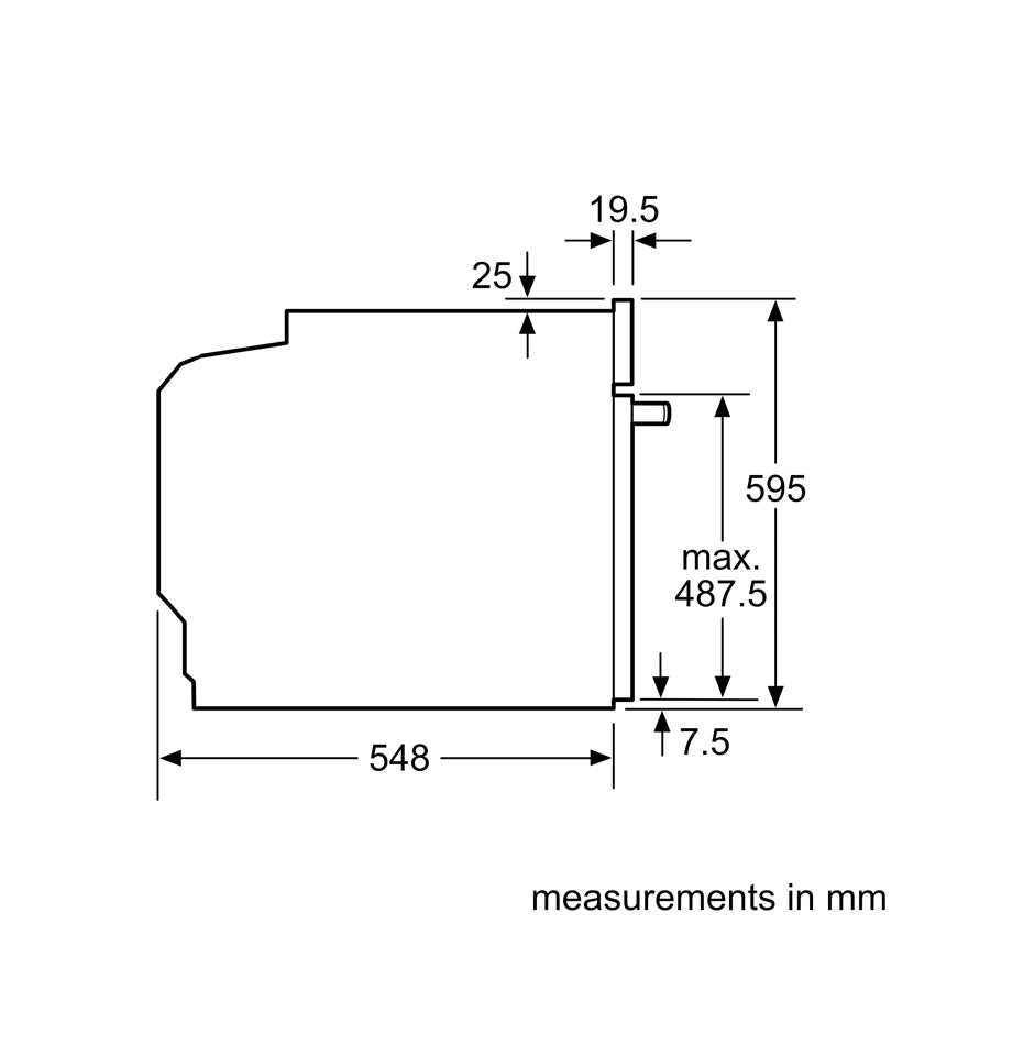 60 cm Stainless Steel Built-in Single Oven HBA534BS0A
