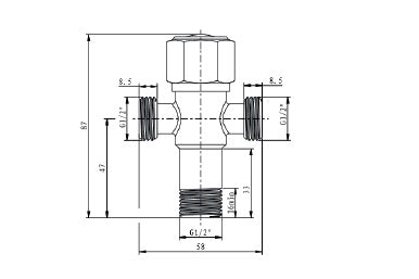 Two-way angle valve, Black matt