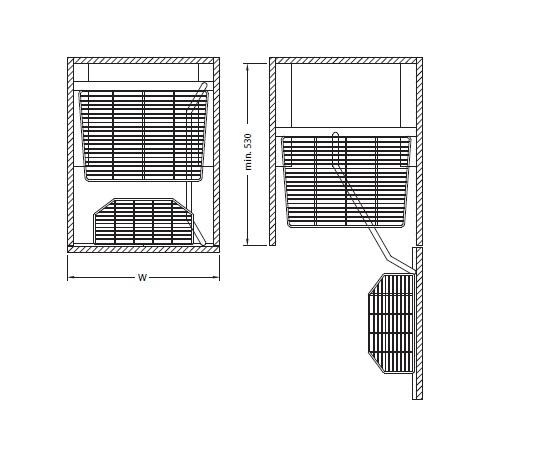 Swivel Pull-out Six Layers Basket, St.St.304 Powder coated frame
