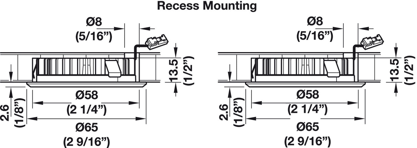 12 V Loox LED 2025/2026 Recess mounted light/surface mounted downlight, modular