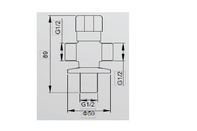 Two-way angle valve, Stainless steel