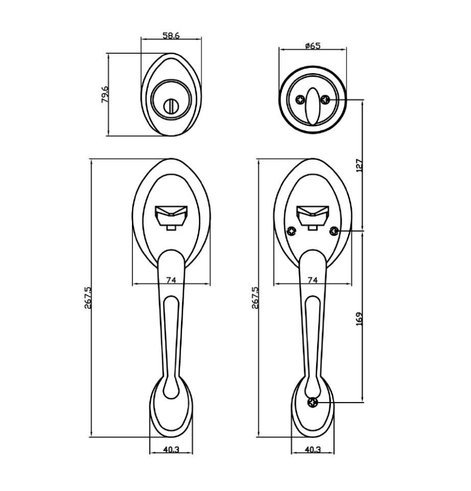 Grip handle set Standard Duty