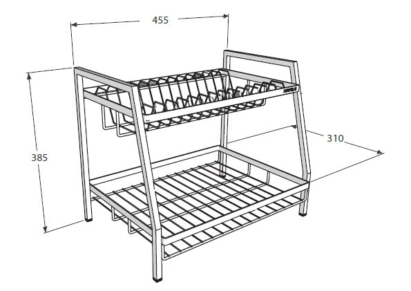 Plate rack, 2-layers, Stainless steel 304