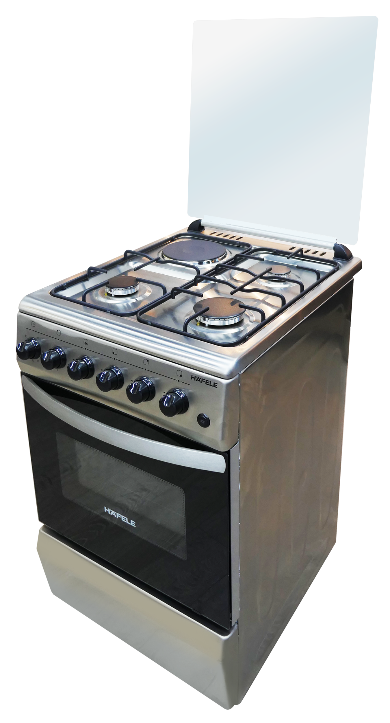 FREE STANDING 3-GAS/1-ELEC.HOTPLATE COOKER ST.ST 500 mm x 600 mm x 850 mm