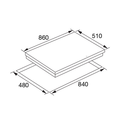 5 burner Gas Hob with Knob Control