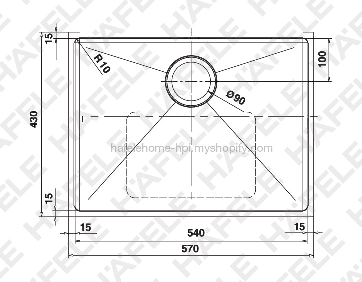 Kitchen Sink, Undermount Single Bowl, Stainless Steel 304