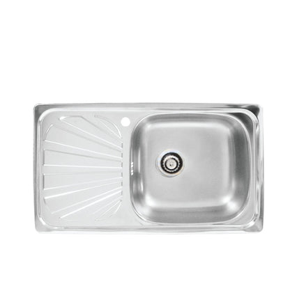 Kitchen Sink, Top-mount Single Bowl with Drainboard