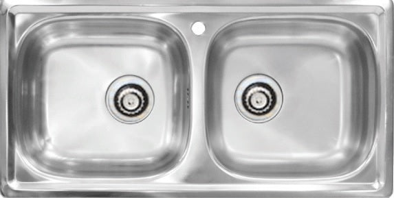 Kitchen Sink Double Bowl, Topmount