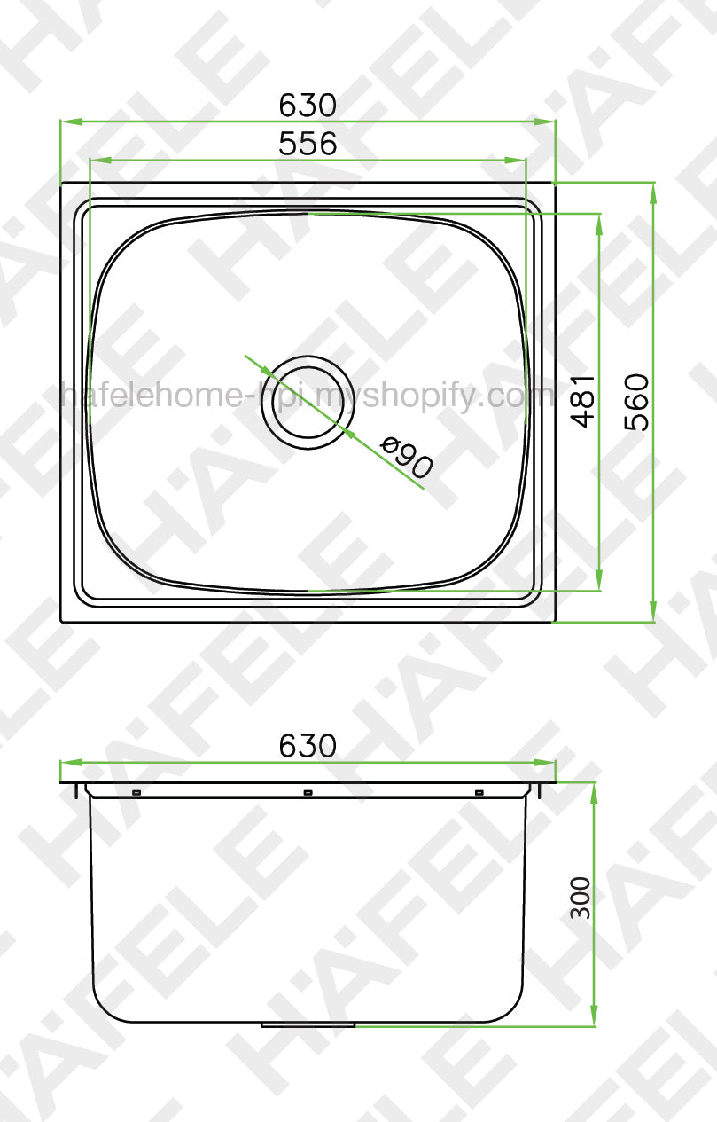 Kitchen Sink, Top-mount Single Bowl