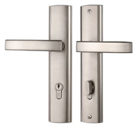 Lever handle set with mortise lock and profile cylinder