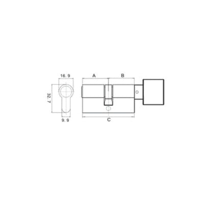 Profile Cylinder 65 mm with thumbturn