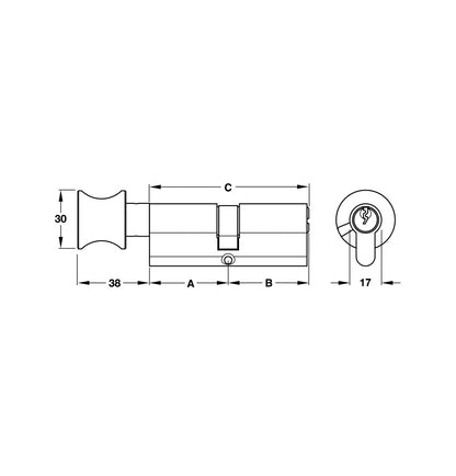 Profile cylinder with thumbturn