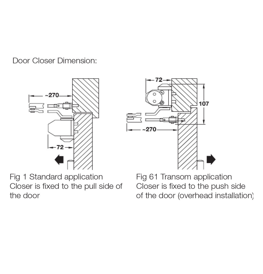 Overhead Door Closers With arm assembly - EN 3