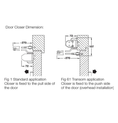 Overhead Door Closers With arm assembly - EN 3
