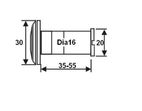 Door Viewer, for door thickness 35–55 mm